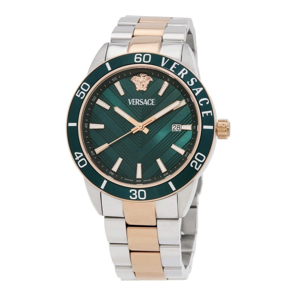 Versace Greca Urban Quartz Green Dial Men's Watch VEYCA0624 NIB w/Box & papers - Picture 1 of 4
